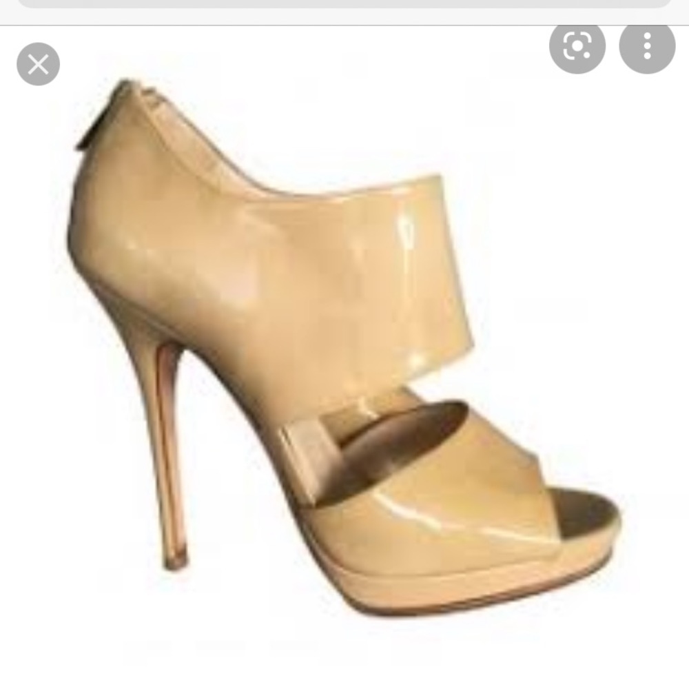 Jimmy Choo Nude Patent Leather Private Sandals 36